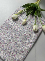Vải Thô cotton in hoa, trái tim - may đầm, bộ, handmade, decor (dài 1m, khổ 1m45, vải cắt liền)