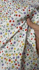 Vải Lụa 100D hoa nhí - may đầm, áo dài, áo bà ba (dài 1m, khổ 1m5, vải cắt liền)