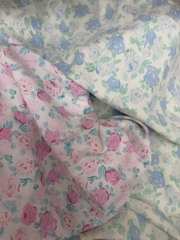 Vải Cotton hàn (đũi lạnh) in hoa, hình cute - may bộ, đầm, handmade, decor (dài 1m, khổ 1m6, vải cắt liền)