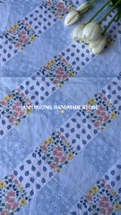 Vải thô cotton (SLx0.5m khổ 1.45m) kate lụa 3D họa tiết in hoa nhí phong phú, đa dạng, bắt mắt.