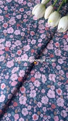 Vải thô cotton (SLx0.5m khổ 1.45m) kate lụa 3D họa tiết in hoa nhí phong phú, đa dạng, bắt mắt.