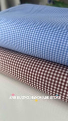 Vải cotton (SLx0.5m khổ 1.4m) kate caro in hình rõ nét, màu sắc rực rỡ, thấm hút tốt.