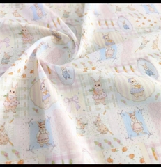 Vải Thô cotton hình động vật, búp bê - may quần áo bé gái, handmade, decor (dài 1m, khổ 1m45, vải cắt liền)