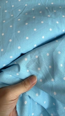 Vải Thô cotton- in hoa, chấm bi, caro, sọc- may đầm, bộ, handmade (dài 1m, khổ 1m45, vải cắt liền)