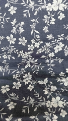 Vải Thô cotton denim in hoa - may bộ, đầm, decor, handmade (dài 1m, khổ 1m45, vải cắt liền)