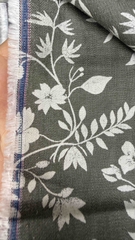 Vải Thô cotton denim in hoa - may bộ, đầm, decor, handmade (dài 1m, khổ 1m45, vải cắt liền)