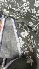 Vải Thô cotton denim in hoa - may bộ, đầm, decor, handmade (dài 1m, khổ 1m45, vải cắt liền)