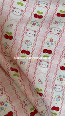 Vải xốp gạo (SLx0.5m khổ 1.5m) in hình dễ thương gấu, loopy, dâu, thỏ, nơ, kitty....