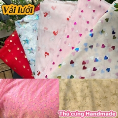 Vải lưới (SLx0.5m khổ 1.6m) decor trang trí, may áo, đầm... in hình nhiều loại