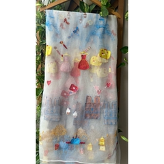 Vải Lưới (SLx0.5m khổ 1.3m) Thêu hình độc lạ, hình in chuẩn nét