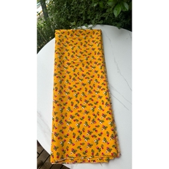 Vải Lụa 100D (SLx0.5m khổ 1.5m) lụa Nhật, hoa nhí tông vàng