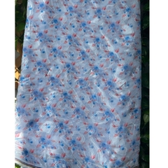 Vải voan (SLx0.5m khổ 1.5m) ép xù màu trắng kem, đỏ, hoa xanh