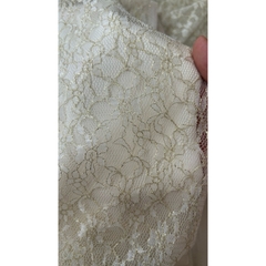 Vải ren lưới (SLx0.5m khổ đa dạng) kem ánh kim tuyến vàng, lưới hình tam giác kim tuyến