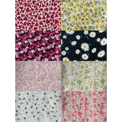 Vải Kate (SLx0.5m khổ đa dạng) in hoa may đầm, áo, decor, khăn trải bàn, dã ngoại...