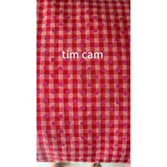 Vải xốp cotton (SLx0.5m khổ 1.5m) caro 8li, 4li nhiều màu, chất thô xốp cotton mát mẻ
