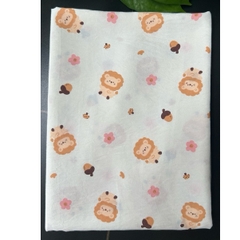 Vải cotton hàn (SLx0.5m khổ 1.6m) đũi lạnh mềm, mát, hút mồ hôi in hình dễ thương