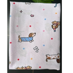 Vải cotton hàn (SLx0.5m khổ 1.6m) đũi lạnh mềm, mát, hút mồ hôi in hình dễ thương
