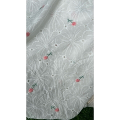 Vải boi (SLx0.5m khổ 1.35m) thêu bông chân hai đầu, boi lót