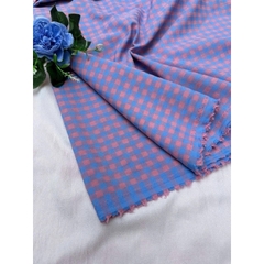 Vải xốp cotton (SLx0.5m khổ 1.5m) caro 8li, 4li nhiều màu, chất thô xốp cotton mát mẻ
