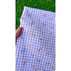 Vải xốp cotton (SLx0.5m khổ 1.5m) caro 8li, 4li nhiều màu, chất thô xốp cotton mát mẻ