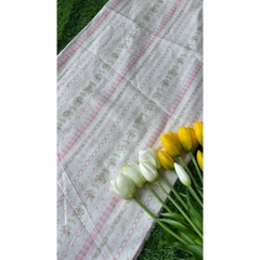 Vải thô cotton (SLx0.5m khổ 1.45m) kate lụa 3D in hoa