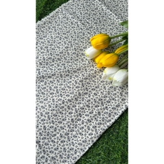Vải thô cotton (SLx0.5m khổ 1.45m) kate lụa 3D in hoa