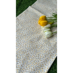 Vải thô cotton (SLx0.5m khổ 1.45m) kate lụa 3D in hoa
