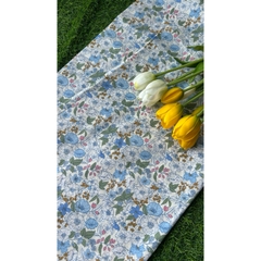 Vải thô cotton (SLx0.5m khổ 1.45m) kate lụa 3D in hoa