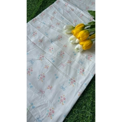 Vải thô cotton (SLx0.5m khổ 1.45m) kate lụa 3D in hoa