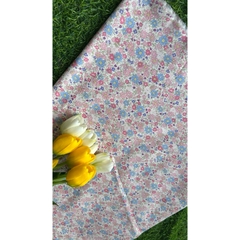 Vải thô cotton (SLx0.5m khổ 1.45m) kate lụa 3D in hoa