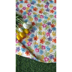 Vải Kate (SLx0.5m khổ đa dạng) in hoa may đầm, áo, decor, khăn trải bàn, dã ngoại...