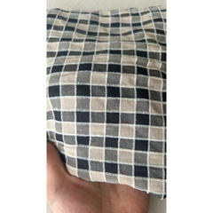 Vải cotton nhung (SLx0.5m khổ 1.5m) caro 8li, chất thô cotton mát mẻ