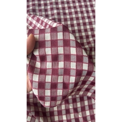 Vải cotton nhung (SLx0.5m khổ 1.5m) caro 8li, chất thô cotton mát mẻ