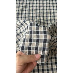 Vải cotton nhung (SLx0.5m khổ 1.5m) caro 8li, chất thô cotton mát mẻ