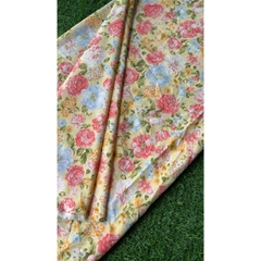 Vải lụa Thanh mai in hoa co dãn chiều, khúc 2*1.5m. (Vải khúc cắt sẵn)
