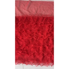 Vải lưới (SLx0.5m khổ đa dạng) bèo tầng,  gợn sóng màu hồng, đỏ