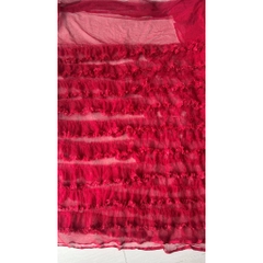 Vải lưới (SLx0.5m khổ đa dạng) bèo tầng,  gợn sóng màu hồng, đỏ