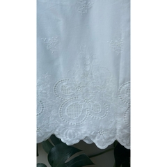 Vải boi (SLx0.5m khổ 1.35m) thêu bông chân hai đầu, boi lót