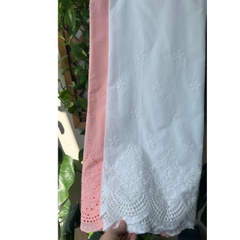 Vải boi (SLx0.5m khổ 1.35m) thêu bông chân hai đầu, boi lót