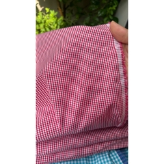 Vải cotton (SLx0.5m khổ 1.4m) kate caro, sắc nét màu đẹp, thấm hút tốt