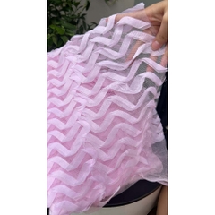 Vải lưới (SLx0.5m khổ đa dạng) bèo tầng,  gợn sóng màu hồng, đỏ