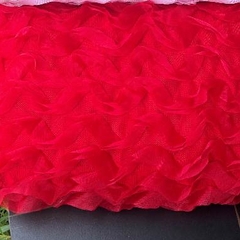 Vải lưới (SLx0.5m khổ đa dạng) bèo tầng,  gợn sóng màu hồng, đỏ