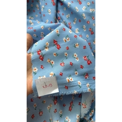 Vải Lụa 100D (SLx0.5m khổ 1.5m) lụa Nhật, hoa nhí tông xanh