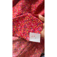 Vải Lụa 100D (SLx0.5m khổ 1.5m) lụa Nhật, hoa nhí tông đỏ hồng