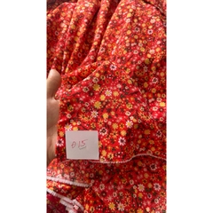 Vải Lụa 100D (SLx0.5m khổ 1.5m) lụa Nhật, hoa nhí tông đỏ hồng