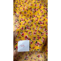 Vải Lụa 100D (SLx0.5m khổ 1.5m) lụa Nhật, hoa nhí tông vàng