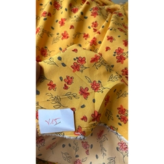 Vải Lụa 100D (SLx0.5m khổ 1.5m) lụa Nhật, hoa nhí tông vàng