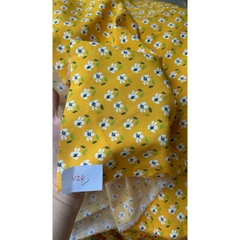 Vải Lụa 100D (SLx0.5m khổ 1.5m) lụa Nhật, hoa nhí tông vàng