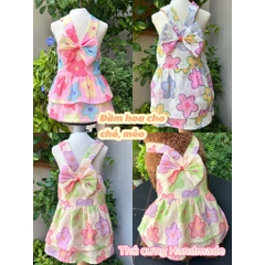 ( Thanh lý đồng giá nhiều mẫu 35k) Đầm cho thú cưng chó, mèo handmade ( tặng nơ kẹp tóc)