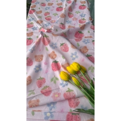 Vải thô cotton (SLx0.5m khổ 1.45m) kate lụa 3D in hình động vật, búp bê.